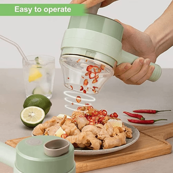 4-in-1 Portable Electric Vegetable Cutter Set - Image 2