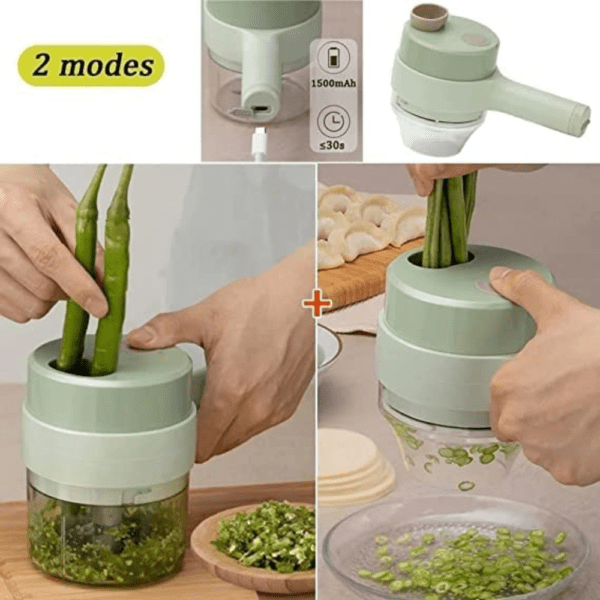 4-in-1 Portable Electric Vegetable Cutter Set - Image 3