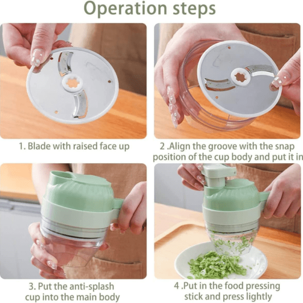 4-in-1 Portable Electric Vegetable Cutter Set - Image 8